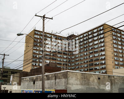 Blocco a torre di Philadelphia, Pennsylvania. Foto Stock