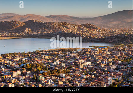 Vista dal Cristo de la Concordia, Cochabamba Bolivia Foto Stock