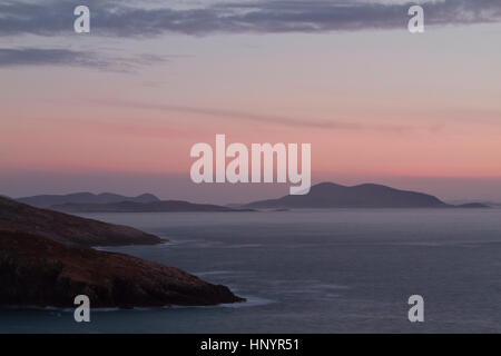 Isle of Harris costa, vista dal punto Huisinis Foto Stock