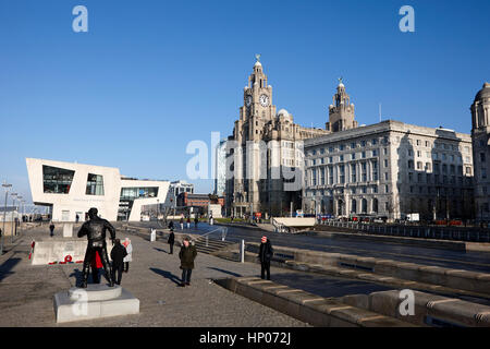Pier Head palazzi Liverpool Regno Unito Foto Stock