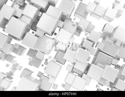 3D blocchi arancioni sfondo astratto isolato su sfondo bianco Foto Stock