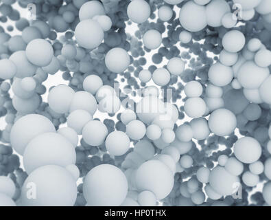 Abstract sfere bianco sullo sfondo di particelle Foto Stock