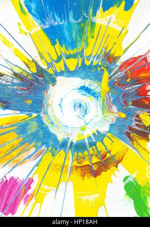 Creative colorato blob acrilico verniciatura interna di stampa, colore arcobaleno Foto Stock