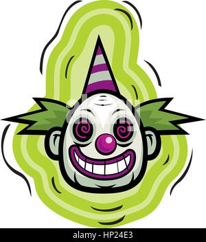 Un cartoon male cercando clown sorridente. Illustrazione Vettoriale