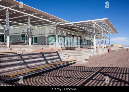 ALMA observatory, tecniche di costruzione in Operations Support Facility (OSF), il deserto di Atacama. Region de Antofagasta. Cile Foto Stock