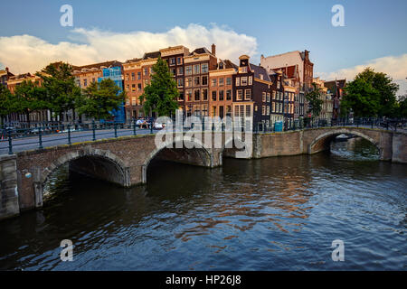 Canale Keizersgracht in Amsterdam, Paesi Bassi Foto Stock