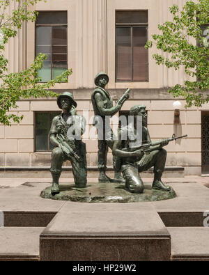 Guerra del Vietnam Veterans statua a livello legislativo Plaza, Nashville, Tennessee Foto Stock