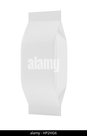 Bianco foglio vuoto cibo Doy Pack Stand Up sacchetto custodia imballaggio. Isolato su sfondo. Mockup template pronti per il vostro design. Il rendering 3D Foto Stock