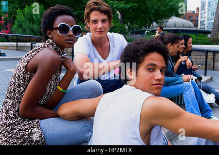 Union Square.amici,New York City, Stati Uniti d'America Foto Stock