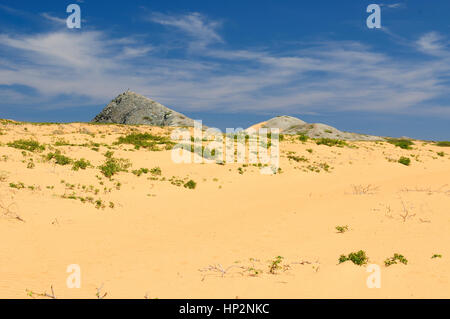 La Colombia, selvaggia costiera deserto della penisola di la Guajira vicino al Cabo de la Vela resort. Foto Stock