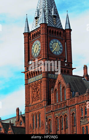 La Victoria Building dell'Università di Liverpool è sull'angolo di Brownlow Hill e Ashton Street, Liverpool, Merseyside Foto Stock