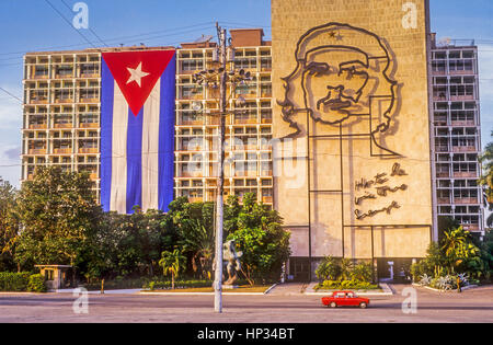 Ministero dell'interno con il murale Ernesto che Guevara, Piazza della Rivoluzione, ''Plaza de la Revolucion'', la Habana, Cuba Foto Stock