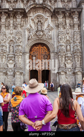 La facciata della chiesa Sagrario, nella Cattedrale Metropolitana, in Plaza de la Constitución, El Zocalo, Zocalo Square, Città del Messico, Messico Foto Stock