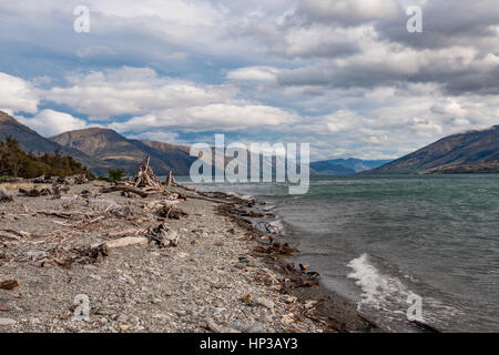 Il lago Wanaka, Regione di Otago, South Island, in Nuova Zelanda. Foto Stock