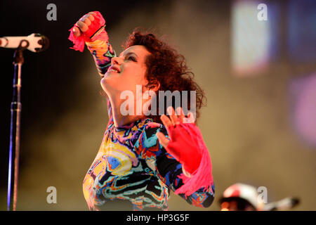 Barcellona - 29 Maggio: Arcade Fire (indie rock band) esegue presso Heineken Primavera Sound Festival 2014 (PS14) il 29 maggio 2014 a Barcellona, Spagna. Foto Stock