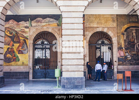 Murale di Diego Rivera, a SEP (Secretaria de Educación Publica),segreteria della pubblica istruzione, Città del Messico, Messico Foto Stock