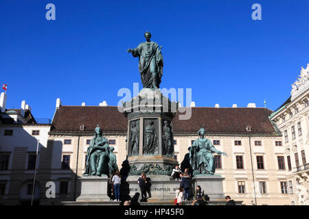 Statua Franz 1., il Palazzo di Hofburg corte, Vienna, Austria, Europa Foto Stock