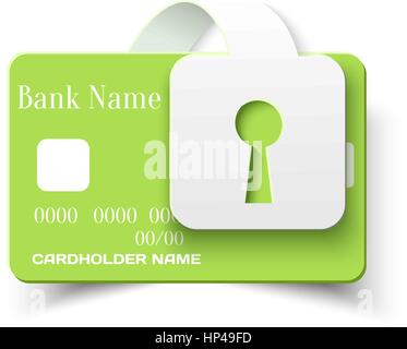Carta di Credito i pagamenti online Protezione concetto Icona, vettore del modello di progettazione Illustrazione Vettoriale