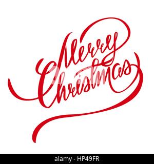 Merry Christmas Vector scritte - Handmade Calligraphy , elemento di design Illustrazione Vettoriale