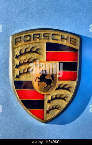 La pittura di badge Porsche Foto Stock