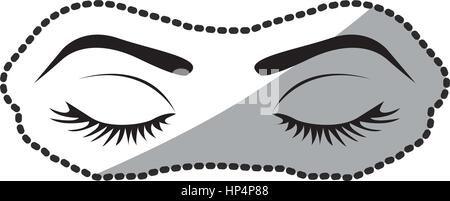 Sticker silhouette donna con gli occhi chiusi Illustrazione Vettoriale