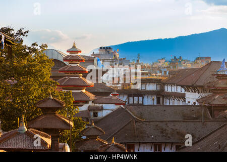Vista su Piazza Durbar, Kathmandu nel pomeriggio