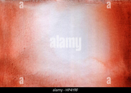 Bruno rosso acquerello disegnato a mano vernice umido su sfondo bianco per il disegno di testo, tag. Aquarelle colore brillante sulla trama della carta illustrazione elemento per w Foto Stock