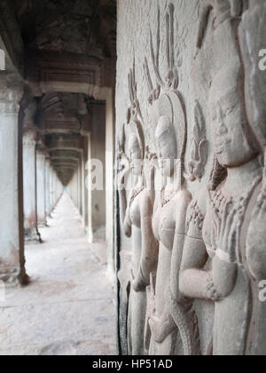 Angkor Wat, Siem Reap, Cambogia - in onore di Vishnu fu costruito da Suryavarman II Foto Stock