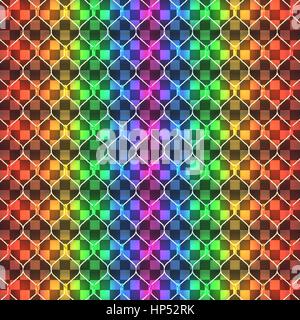 Set di rainbow shining ghirlanda di luci con i titolari isolato su sfondo trasparente. Natale, festa di Capodanno decorazione realistici elementi di design. Illustrazione Vettoriale