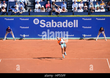 Barcellona - 22 APR: Rafa Nadal (spagnolo giocatore di tennis) svolge in ATP Barcelona Open Banc Sabadell Conde de Godo torneo su Aprile 22, 2015 in bar Foto Stock