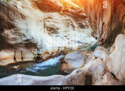 Vedute panoramiche del canyon Goynuk in Turchia. Bella montagna Foto Stock