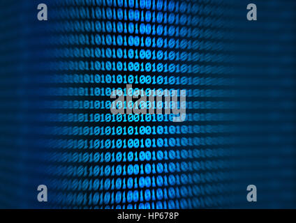Calcolatore blu sullo sfondo del codice Foto Stock