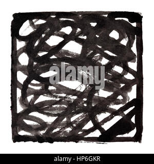 In bianco e nero di sfondo astratto con doodle. Illustrazione raster Foto Stock