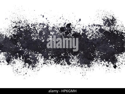 Striscia di vernice nera macchie. Grunge sfondo astratto. Illustrazione raster Foto Stock