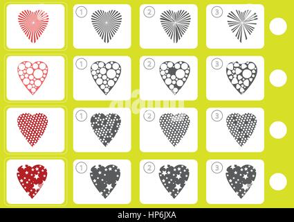 Match puzzle shadow - Foglio di lavoro per i bambini - istruzione Illustrazione Vettoriale