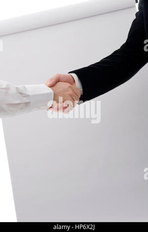 Handschlag zwischen Geschaeftspartnern - stretta di mano tra i partner aziendali Foto Stock