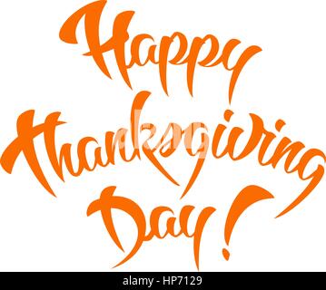 Felice giorno del Ringraziamento calligrafia del vettore del modello di progettazione Illustrazione Vettoriale