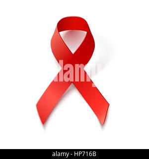 Vector Red Ribbon - AIDS e HIV simbolo di sensibilizzazione Illustrazione Vettoriale