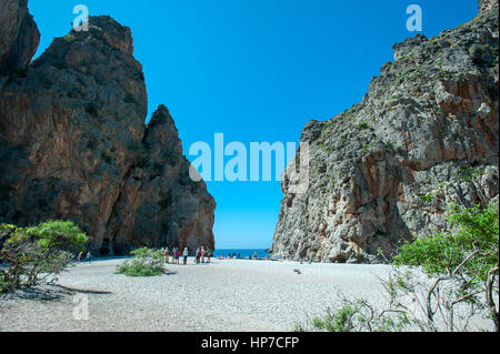 Sa Calobra, Torrent de Pareis, Mallorca, Baleares, Spagna Foto Stock
