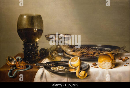 Willem Claesz Heda Still Life con Roemer e Timeplace 1629 - museo Mauritshuis L Aia Foto Stock