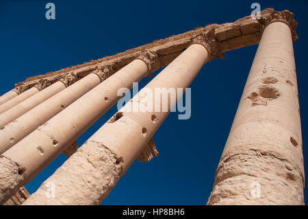 Palmyra, Siria - Ottobre 10, 2010: le rovine della città antica Palmyra prima della guerra. Foto Stock