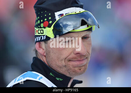 Bedrichov, Repubblica Ceca. 19 Feb, 2017. Ceco Stanislav Rezac in azione durante il cinquantesimo Jizerska padesatka 50-km internazionali classici di sci gara di sci nordico in Bedrichov, Repubblica ceca, 19 febbraio 2017. Credito: Radek Petrasek/CTK foto/Alamy Live News Foto Stock