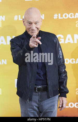 Madrid, Spagna. Xx Febbraio 2017. Attore Patrick Stewart assiste "Logan" photoall a Vilamagna hotel in Madrid, Spagna. Credit: Jack Abuin/ZUMA filo/Alamy Live News Foto Stock