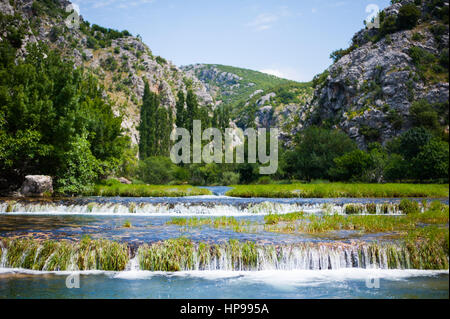 Le cascate del fiume Krupa in Croazia Foto Stock