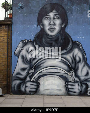 Graffito da Zabou a Islington, Londra Foto Stock
