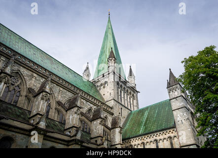 Cattedrale Nidarosdomen tower, Norvegia. Foto Stock