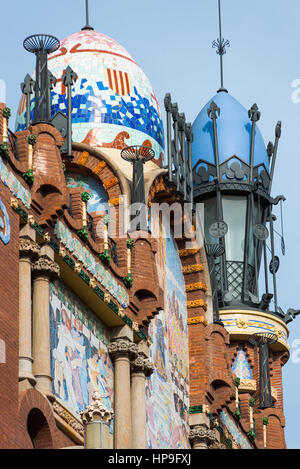 Barcellona in Catalogna, Spagna. Palazzo della Musica Catalana (Palau de la Musica Catalana) dettaglio outdoor. Foto Stock