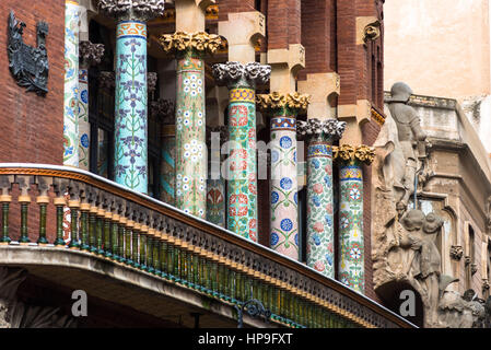 Barcellona in Catalogna, Spagna. Palazzo della Musica Catalana (Palau de la Musica Catalana) dettaglio outdoor. Foto Stock