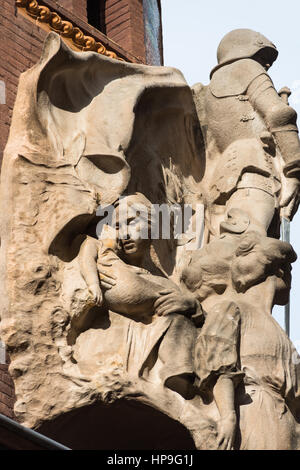 Barcellona in Catalogna, Spagna. Palazzo della Musica Catalana (Palau de la Musica Catalana) dettaglio outdoor. Foto Stock