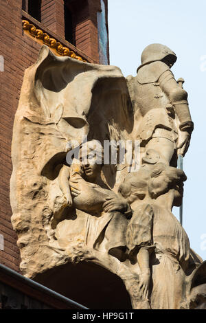 Barcellona in Catalogna, Spagna. Palazzo della Musica Catalana (Palau de la Musica Catalana) dettaglio outdoor. Foto Stock